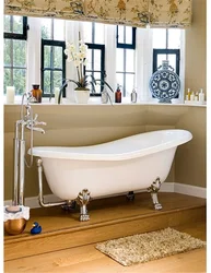 Clawfoot bathtub in room interior
