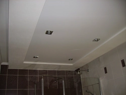 Потолок из гипсокартона в ванной фото