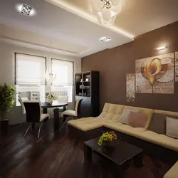 Beige-Brown Living Room Interior