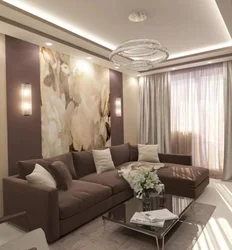 Beige-brown living room interior