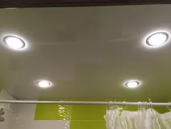 Lamps on the ceiling in the bathroom photo