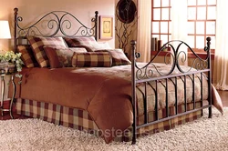 Interior with metal bed photo bedroom