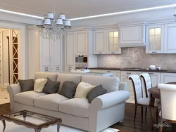Kitchen Living Room Interior In Modern Classic Style Photo