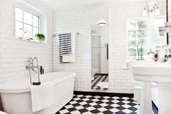 White porcelain tiles in the bathroom photo