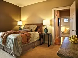 Color combination in the bedroom interior brown