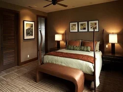 Color combination in the bedroom interior brown