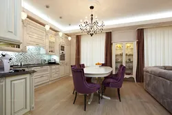 Kitchen living room in modern classic style photo