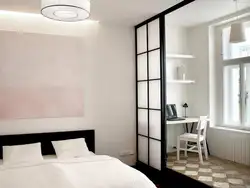 Bedroom interior with division of zones
