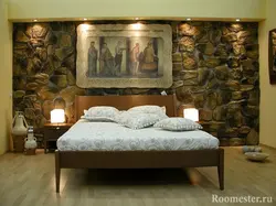 Photo Of A Bedroom With Decorative Stone Photo