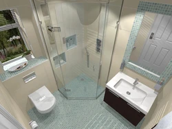Современный дизайн ванной с душевой кабиной в маленьких ванных