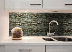 Glass mosaic for kitchen photo