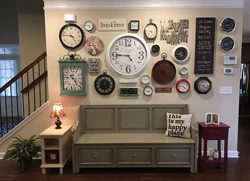 Kitchen interior with clock on the wall