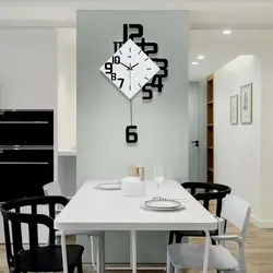 Kitchen interior with clock on the wall