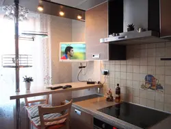 Kitchen 9 Sq.M. Design With A Bar Counter