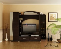 Modern Mini Walls In The Living Room For TV Photo