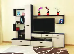 Modern mini walls in the living room for TV photo