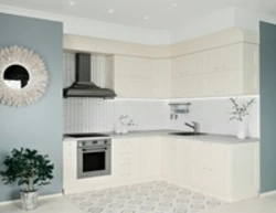 Magnolia-colored kitchens in the interior