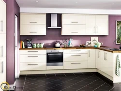 Magnolia-colored kitchens in the interior