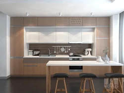 Kitchen Design In Line With Refrigerator