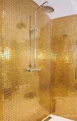 Bath Design With Gold Tiles