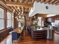 Beams in the kitchen interior