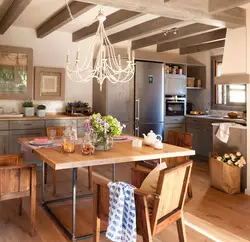 Beams in the kitchen interior