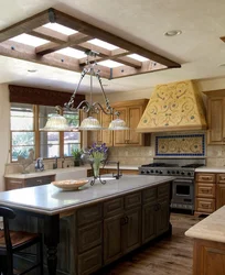 Beams in the kitchen interior