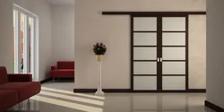 Раздвижные двери межкомнатные в интерьере гостиной