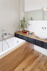 Bathroom with wood floor photo