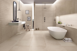 Bathroom design with large tiles photo