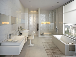 Bathroom Design With Large Tiles Photo