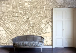 Map in the living room interior