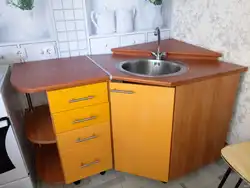Corner kitchen sink with cabinet photo small