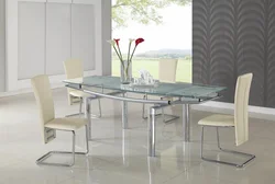 Modern style sliding kitchen table photo