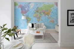 Map in the living room interior photo