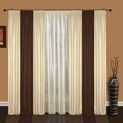 Chocolate Curtains In The Living Room Interior