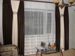 Chocolate Curtains In The Living Room Interior