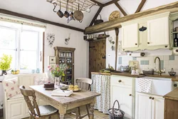 Country house kitchen design in rustic style