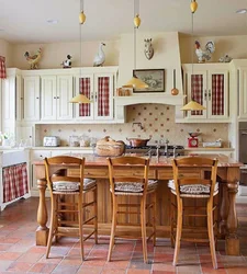 Country house kitchen design in rustic style