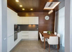 Finishing the kitchen with laminate walls photo design