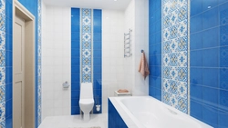 Blue and white tiles in the bathroom photo
