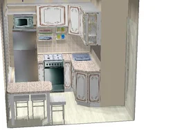 Arrange furniture in a small kitchen photo