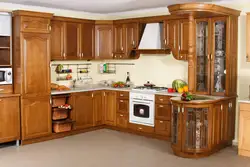 Solid wood kitchen in the interior