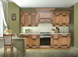 Solid Wood Kitchen In The Interior