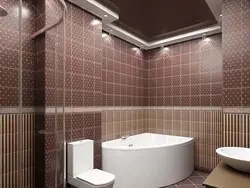 Плиткалары бар ванна бөлмесін жөндеу дизайны