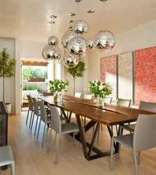 Pendant Lamps In The Kitchen Above The Table Photo In The Interior