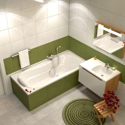 Bathroom design with acrylic bathtub