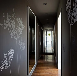 Dark wallpaper in the hallway photo design