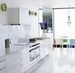 Interior flooring for white kitchen