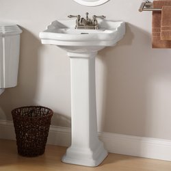 Sink With Pedestal In The Bathroom Interior